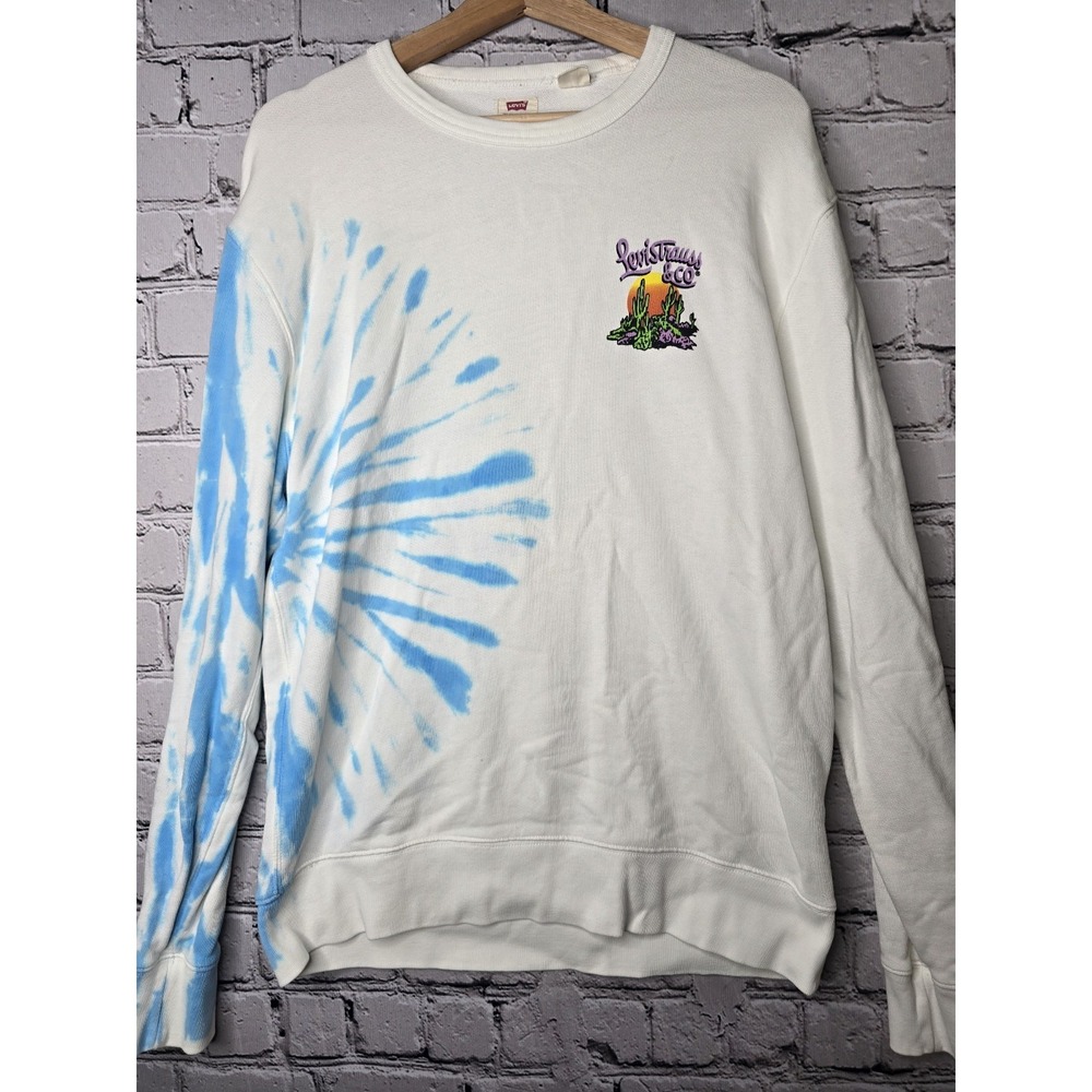 Levis Retro-Inspired Tie Dye Saddle Up Graphic Sweatshirt Cotton Size Medium